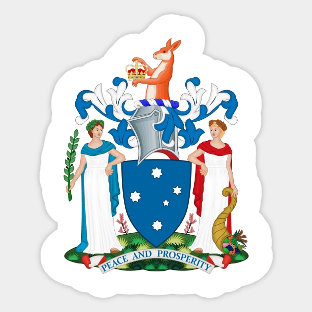 Coat of Arms of Victoria Sticker by Flags of the World